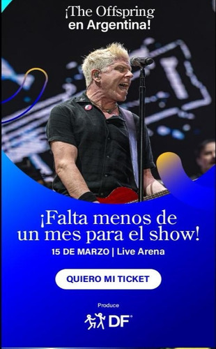 2 Entradas Recital Offspring 15/3
