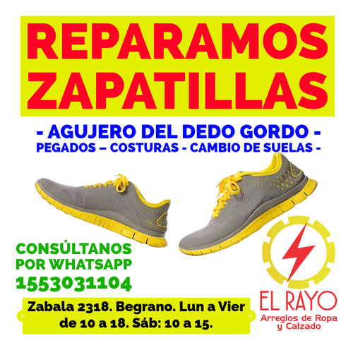 Reparacion De Zapatillas. Reparamos Calzado. En Belgrano.