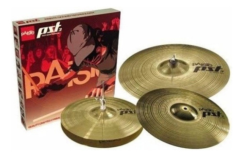 Platillos Paiste Pst3 Unv Set 14 Hi-hats 16 Crash 20 Ride Color Dorado