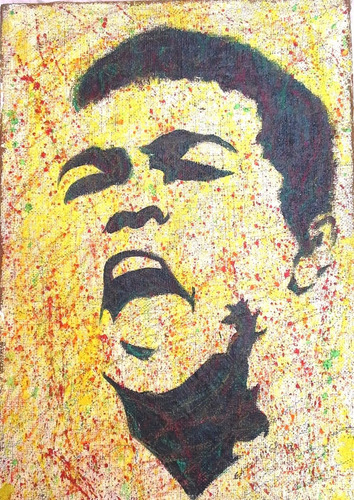 Muhammad Ali Pintura Original Sobre Tela 68x48 Cassius Clay