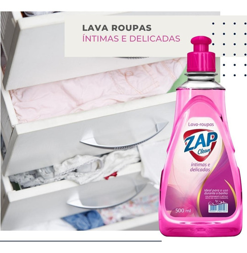 2 Unid Lava Calcinhas Roupa Íntima Delicadas Zap Clean 500ml