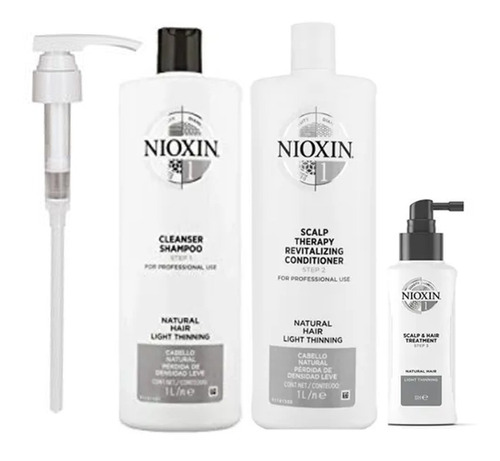 Nioxin Sistema 1 Trio Shampoo Y Acond 1lt Tratamiento 100ml