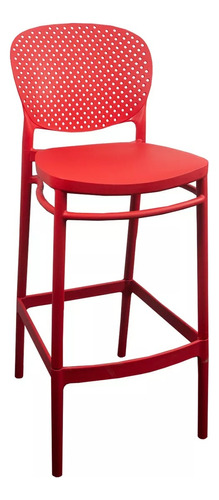 Silla Alta Moderna Minimalista Spot Bar Barra Hogar Rojo Acabado De La Estructura Plastico