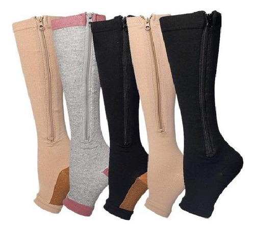 . Para Calcetines Para Venas Varicosas Con Cierre, 5 Pares /
