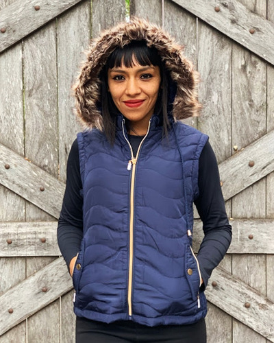 Imagen 5 de 10 de Campera Mujer Piel Invierno Capucha Importada Chaleco