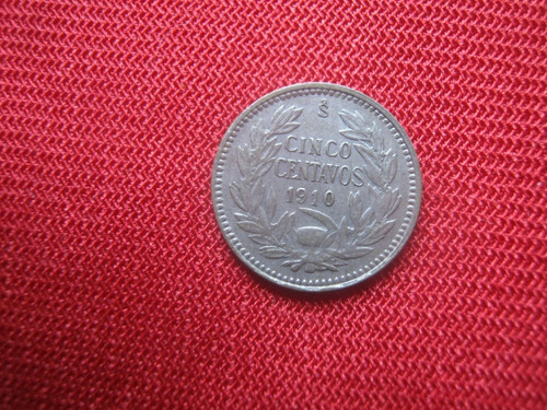 Chile 5 Centavos 1910 Plata 