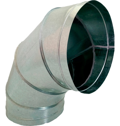 Codo 90° Lamina Galvanizada, 12 Pulgadas, Radio Largo