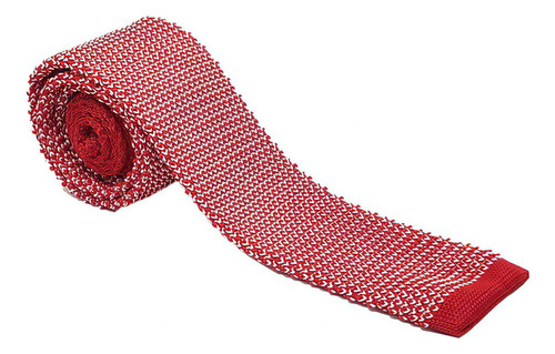 Corbata Vestir Tejida Moda Hombre Poliéster Premium Sarosa Color Rojo Strong