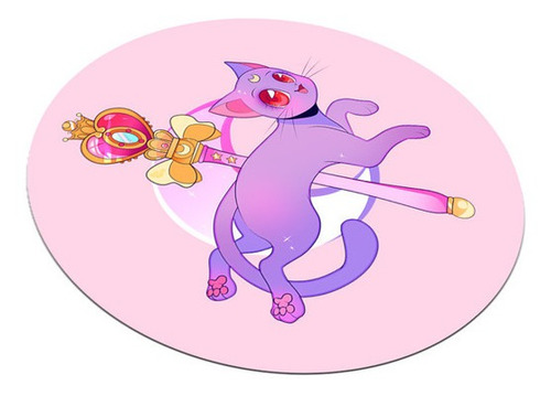Mouse Pad Circular Rosa Kawai Gamer