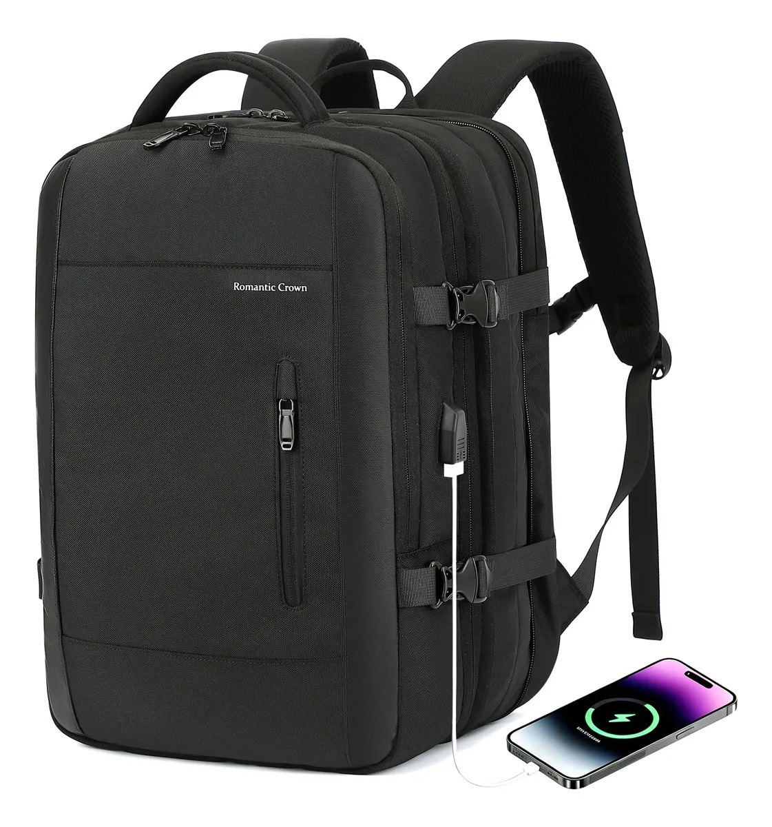 Mochila Viagem Feminina Masculina Para Notebook Executiva Cor Preto