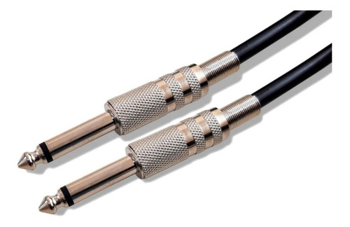 Imagem 3 de 3 de Cabo Guitarra Violão Baixo P10 X P10 Mono Preto 5 Metros