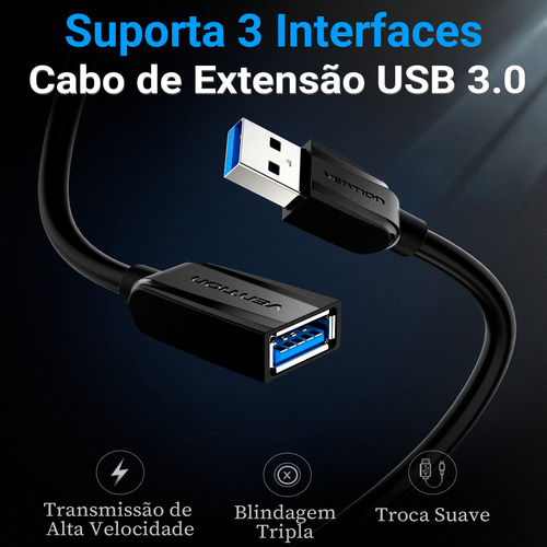 Cabo Extensor De Porta Usb 3.0 Computador Notebook Vention