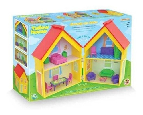 Imagem 4 de 4 de Casinha De Boneca Grande Mobiliada Casa Em Mdf Completa
