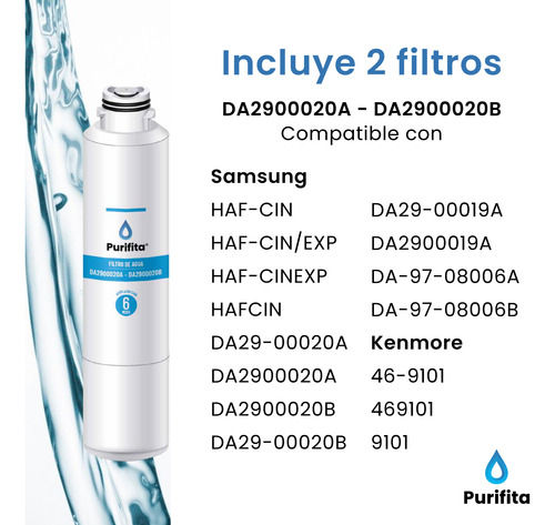 Filtro De Agua Para Refrigerador Samsung Da29 Haf-cin Set X2