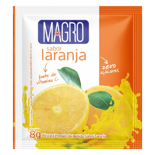 Suco de laranja  Magro em pó sem glúten 8 g 