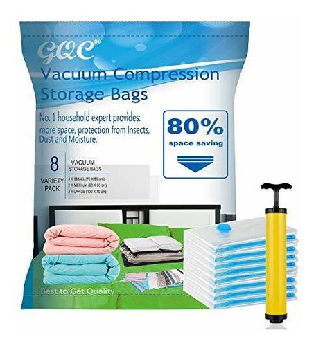 Bolsas De Almacenamiento Al Vacio Gqc, Paquete De 8 [funcion