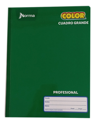 Pack Con 5 Cuadernos Norma Color Profesional Cuadro Grande