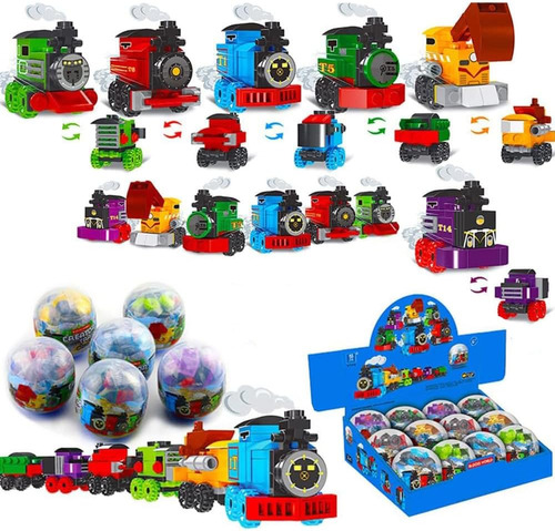 Enhana 12pcs Juegos De Huevos De Juguetes De Tren, Huevos De