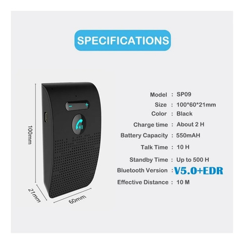 /kit De Altavoces Manos Libres Bluetooth Inalámbricos Para