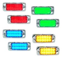 Comprar Par Plafón Lateral 12 Leds Rectangular Estrobo Bisel Cromado