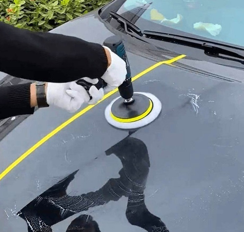 S Kit De Almofadas De Polimento De Esponja De Carro 7 Peças