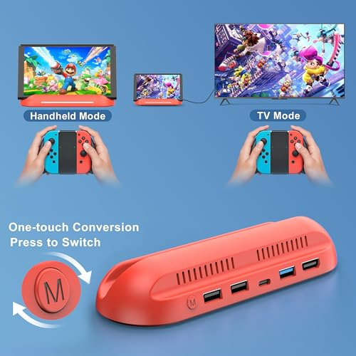 Pack 5 En 1 Docking Station Nintendo Switch Oled Usb C