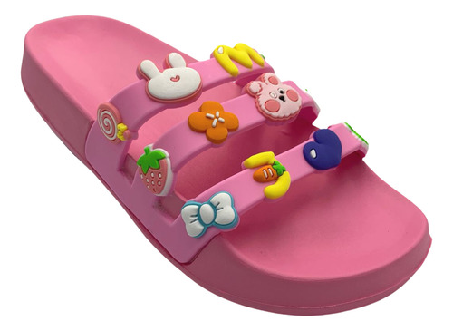 Sandalia Slide Niña Moda Juvenil Pines Comoda Tallas 17 A 22