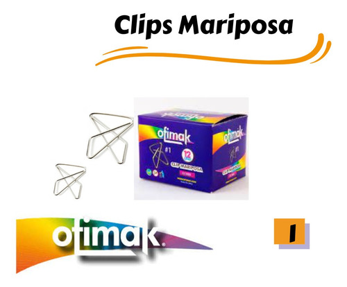 Clips Mariposa #1 (2 Cajas)