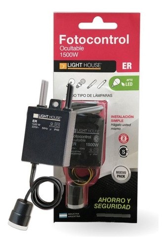 Fotocontrol Ligth House Ocultable 4 Cables 1500w