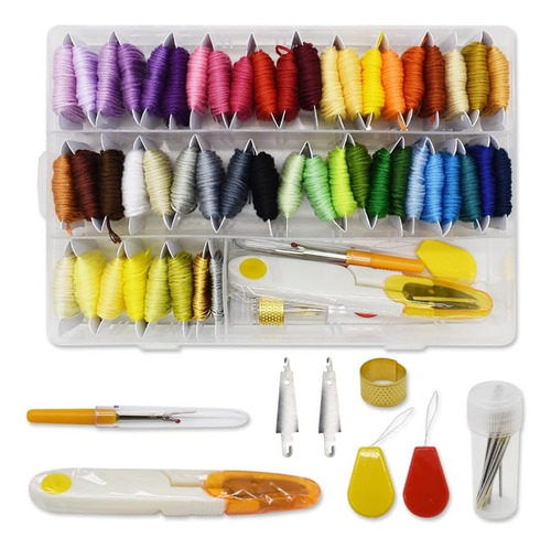 Kit Completo Para Bordar Hacer Pulceras / 50 Hilo De Colores