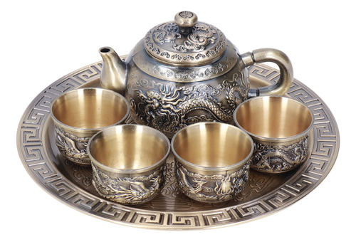 Set De Café Turco, Tetera, Vintage, Exquisita, De Metal, Luj