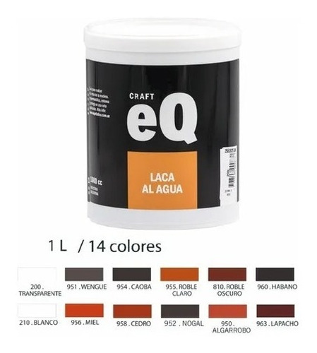 Laca Al Agua En Colores Eq Arte 1 Litro 