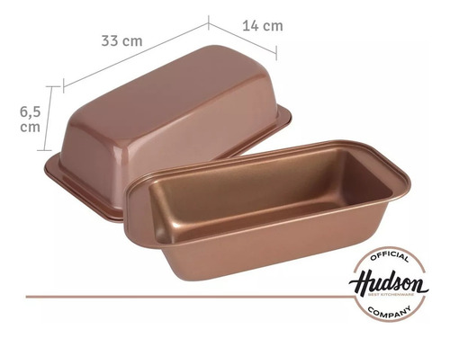Budinera Budín Hudson Cobre Antiadherente Cerámico 33x14x6cm