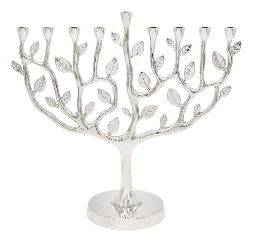 Menorah Tree Of Life Antique Silver And Gold Finish (tree Of