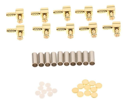 10pcs Mcx Conector Rf De Ángulo De Crimpado Macho Para