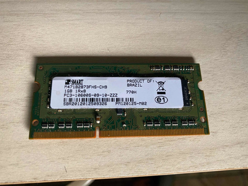 Memória Notebook Smart Ddr3 1rx8 1gb 10600s 1333mhz