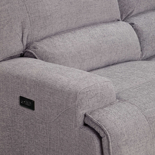 Rosen Sofá Reclinable 3 Cuerpos Eléctrico Jagger Gris