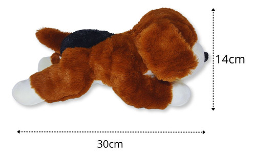 Cachorro De Pelúcia Deitado Para Abraçar Confortável Kai Marrom/caramelo