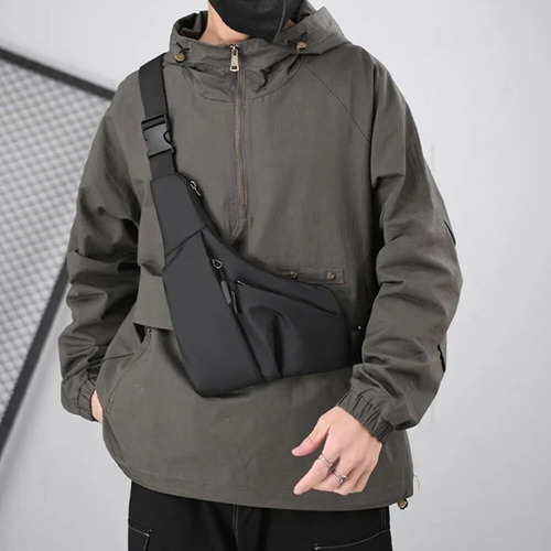 V Bolso Cruzado De Piel Con Diseño Triangular, Antirrobo