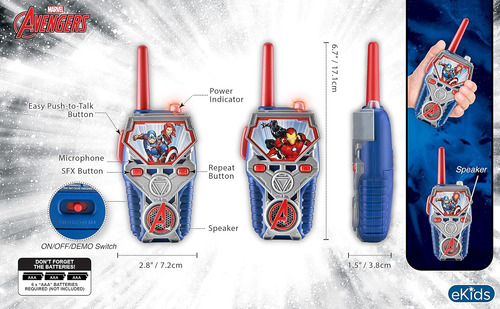 Ekids Avengers Endgame Frs Walkie Talkies Para Niños, Radios