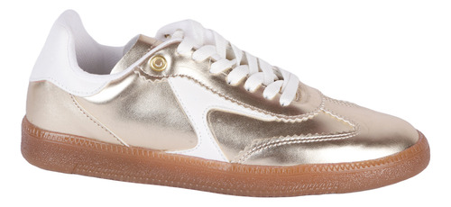 Tenis Urbano Color Oro Y Blanco Inamorato Para Mujer Samba