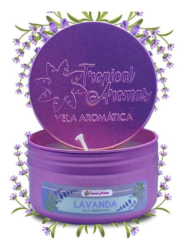 Vela Decorativa Aromática Perfumada Lavanda Tropical Aromas