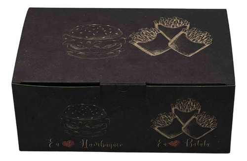 Embalagem Delivery | Caixa Para Combos Lanches - 50 Unidades