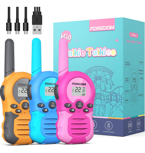 Walkie Talkies Recargables Para Niños De Largo Alcance Con