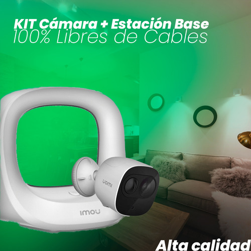 Imou Cámara Inalámbrica Imou-kit-wa1001-300/1-b26en Y Estación Base Batería Recargable 2 Mp Audio Dos Vías Detector Pir Integrado Protección Exterior Ip65 Compatible Con Alexa Y Asistente De Google