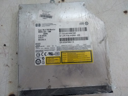 Imagem 2 de 2 de Drive Dvd Rewiter Hp Gsa-t20n