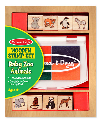 Juego De Sellos De Madera Baby Zoo Animals: 8 Sellos Y ...