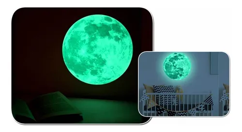 Luna Fosforescente Adhesiva 20cm + 50 Estrellas De Regalo!!