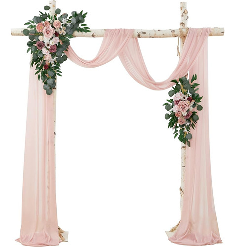 Kit De Flores De Arco Roselywed Con Cortinas (paquete De 3) 