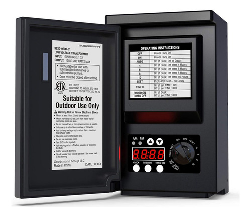Transformador 120v Ac A 12v Ac De 200w Con Temporizador Y Se